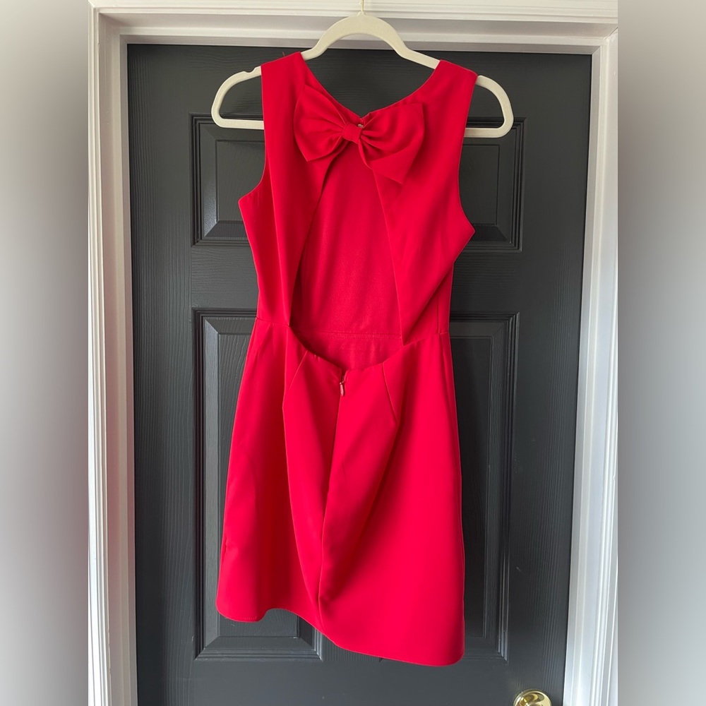 Red Lulus short dress with bow open back